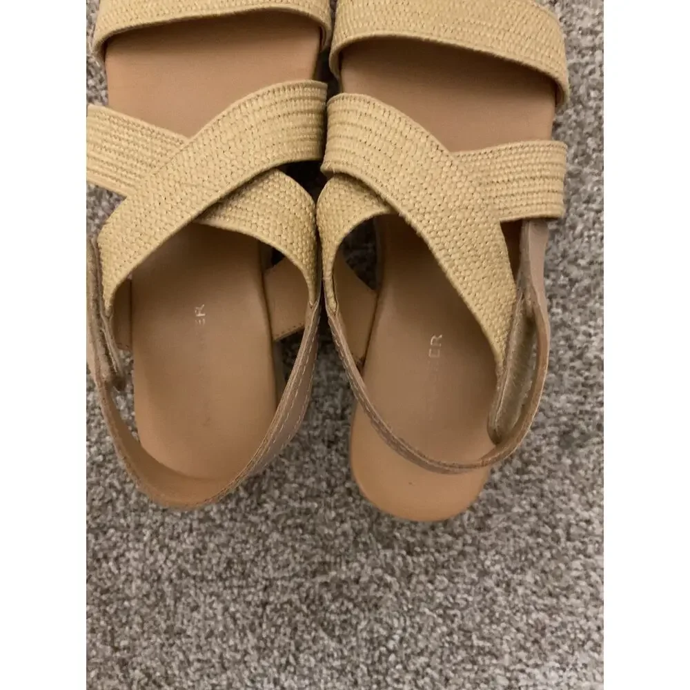 Marc Fisher Nalan Trail Sandals | Natural Raffia Crisscross Comfort Sandals,sz 8 - Picture 7 of 8
